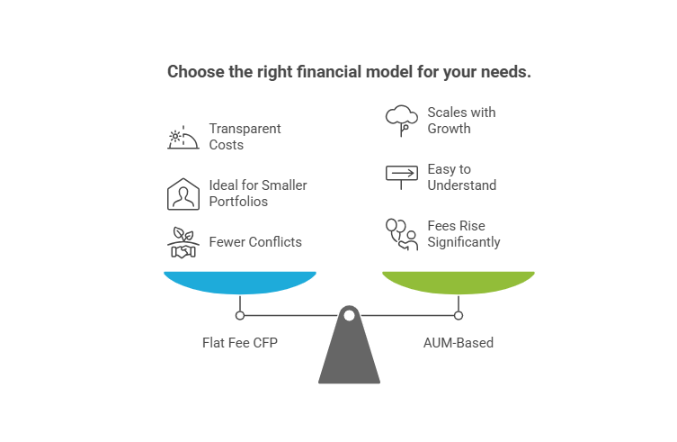 Compare Flat Fee vs AUM