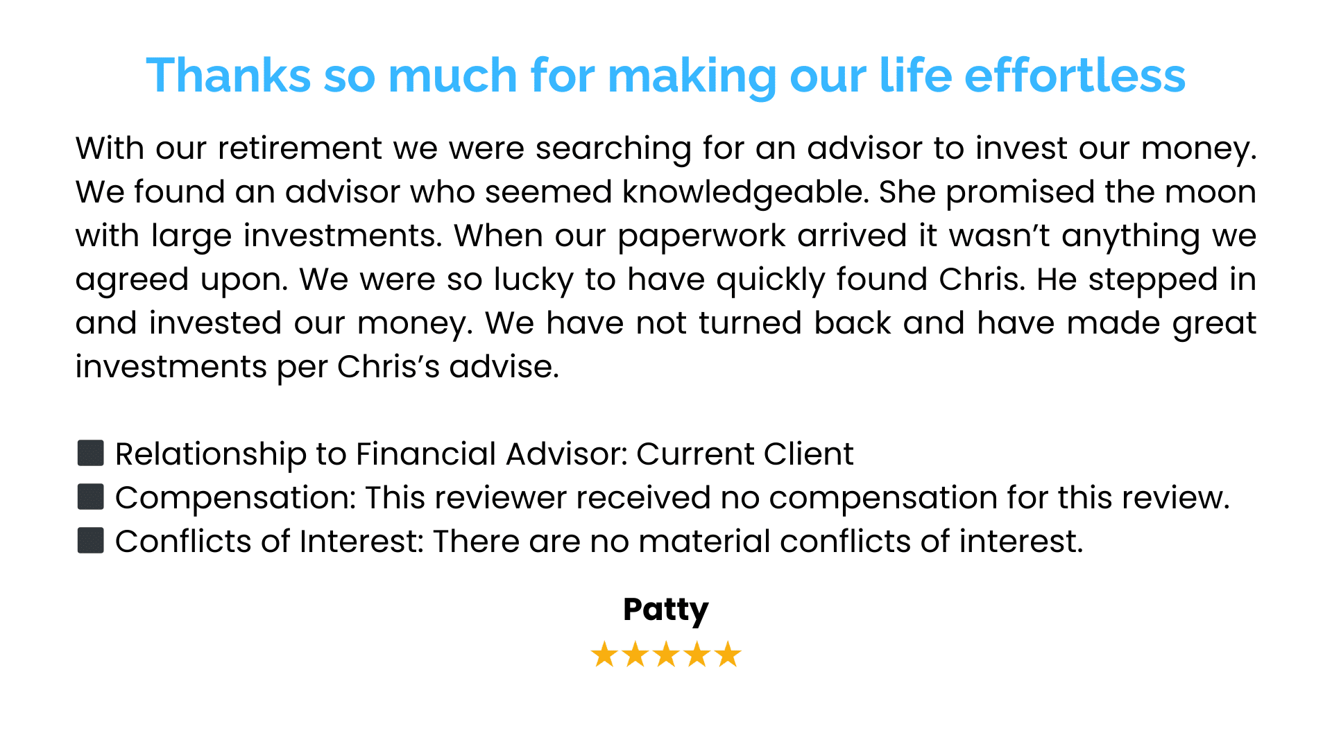 6 testimonials