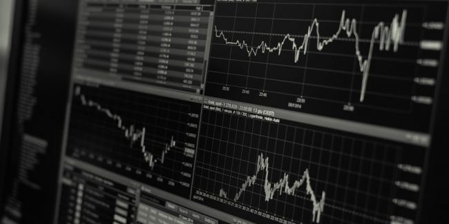 Turned-on Monitor Displaying Frequency Graph