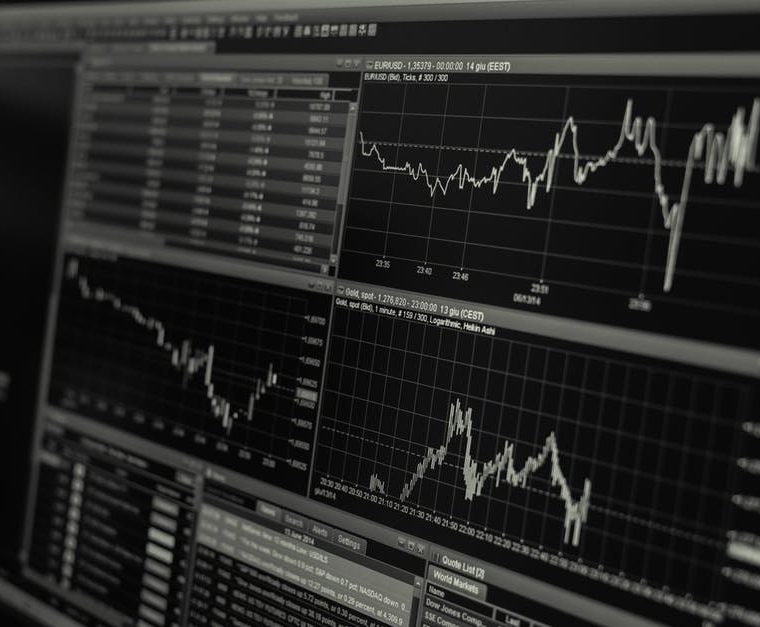 Turned-on Monitor Displaying Frequency Graph